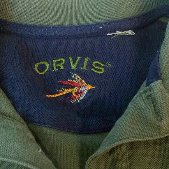 Orvis Vintage Polo Shirt Olive M/L - Picture 4 of 5